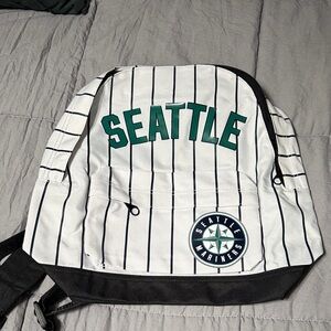 Seattle Mariners Striped Backpack - Black and White